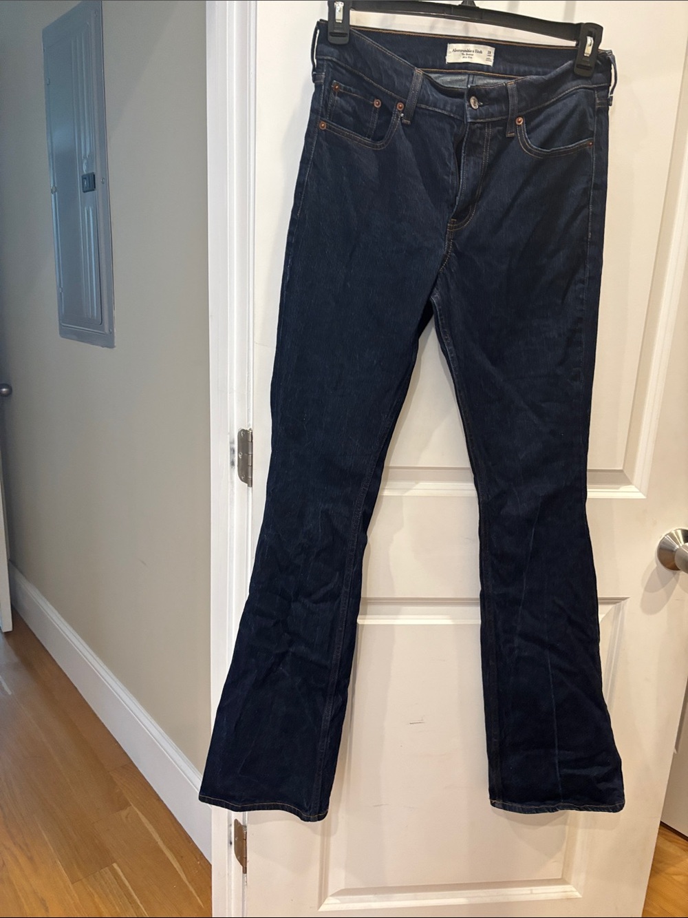 Abercrombie & Fitch Dark Blue Long  Bootcut mid rise Flare Jeans